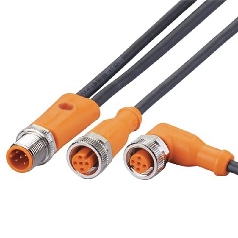ifm electronic Male 5 way Straight to Female 5 way M12 Communication Cable, 0.1 m