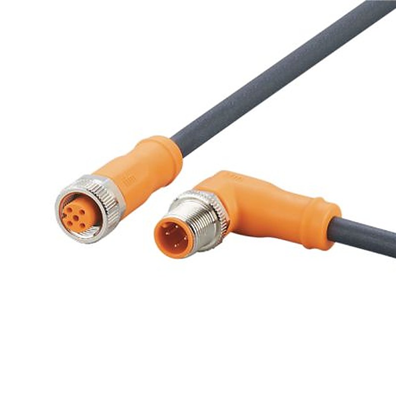 ifm electronic Male 4 way Right Angle to Female 5 way Straight Communication Cable, 5 m