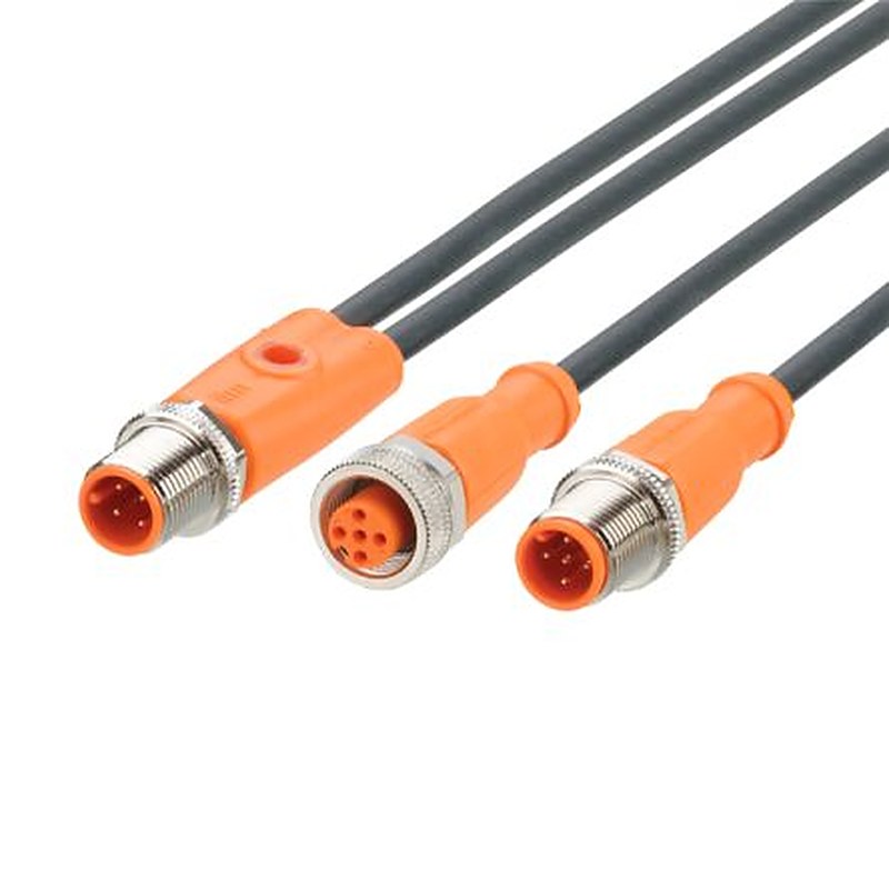 ifm electronic Male 5 way Straight to Female 5 way Straight Communication Cable, 2 m