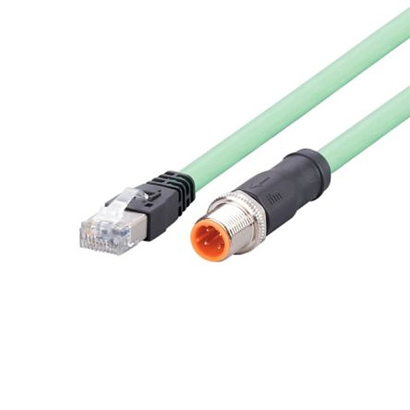 ifm electronic EVCA, 1.5 m Ethernet Cable, Green Straight to Male Straight Male, Shielded Polyurethane Sheath