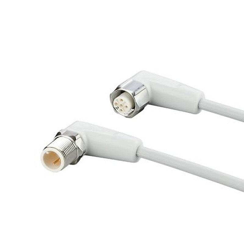ifm electronic Male 3 way Right Angle to Female 5 way M12 Communication Cable, 2 m
