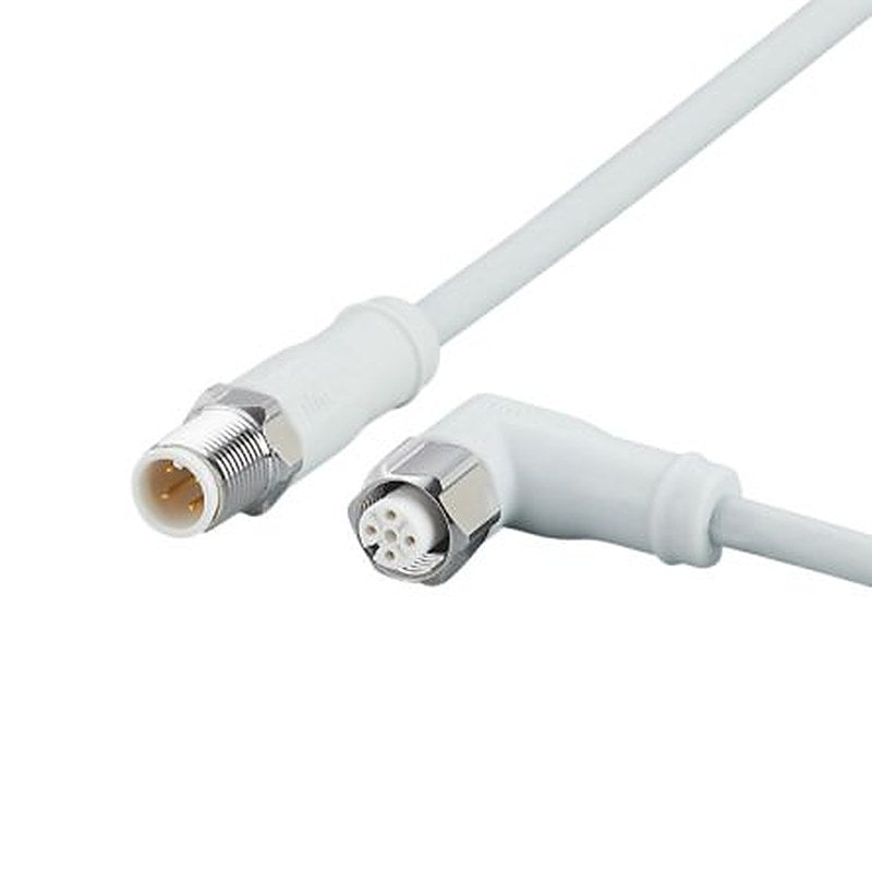 ifm electronic Male 4 way Straight to Female 5 way M12 Communication Cable, 5 m
