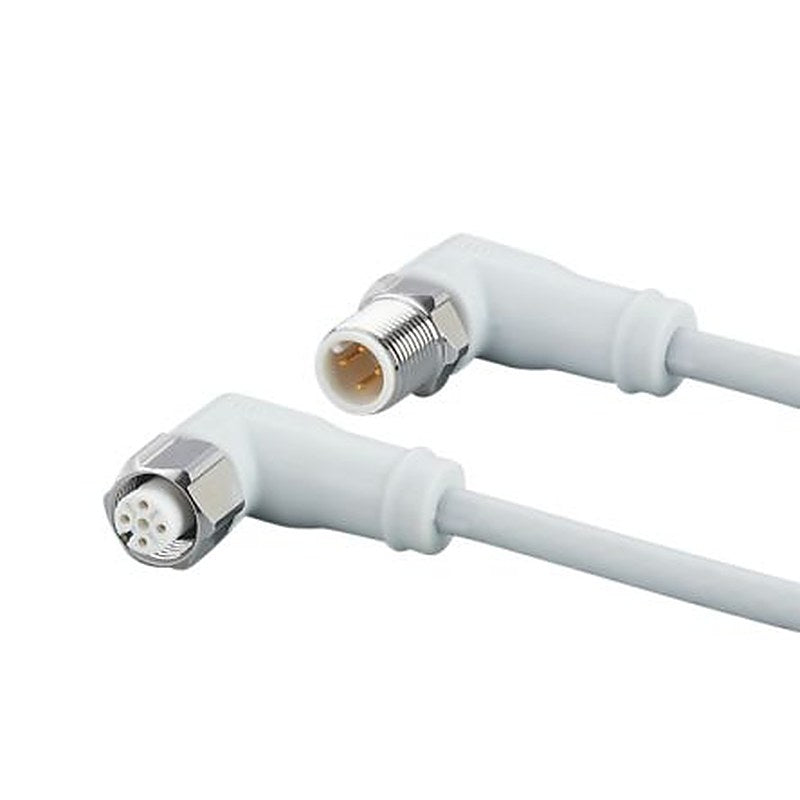 ifm electronic Male 4 way Right Angle to Female 5 way M12 Communication Cable, 1 m