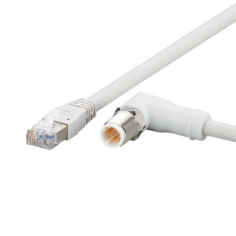 ifm electronic EVF, 10 m Ethernet Cable, Grey Right Angle to Male Straight Male, Shielded MPPE Sheath