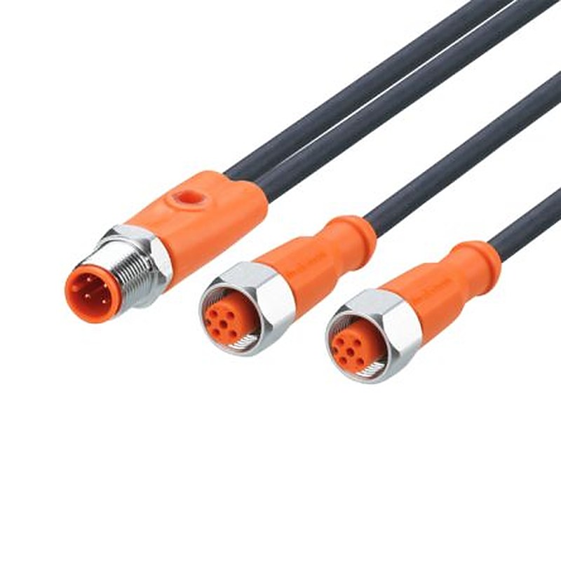 ifm electronic Male 1 way Straight to Female 2 way Straight Sensor Actuator Cable, 2 m