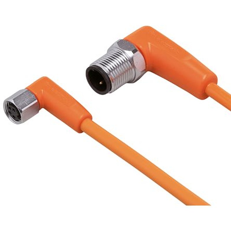 ifm electronic Male 1 way Right Angle to Female 1 way M8 Sensor Actuator Cable, 300 mm