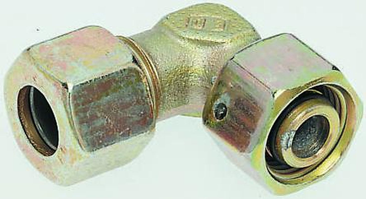 Parker EW08LCF Hydraulic Fitting, 90 °, Steel, 8 mm Hose ID