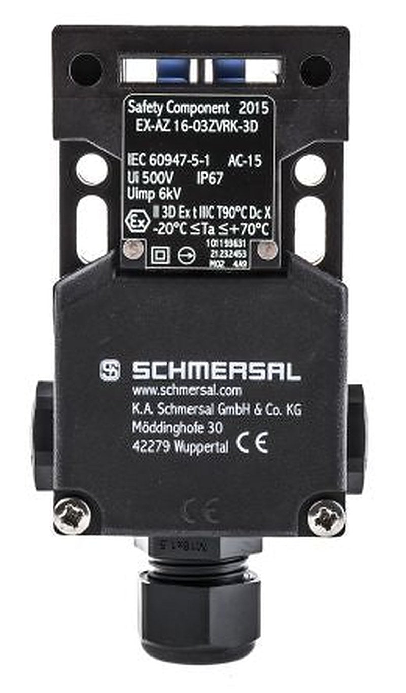 Schmersal ATEX EX-AZ16 Safety Interlock Switch, Keyed, Fibreglass Reinforced Thermoplastic, Interlock