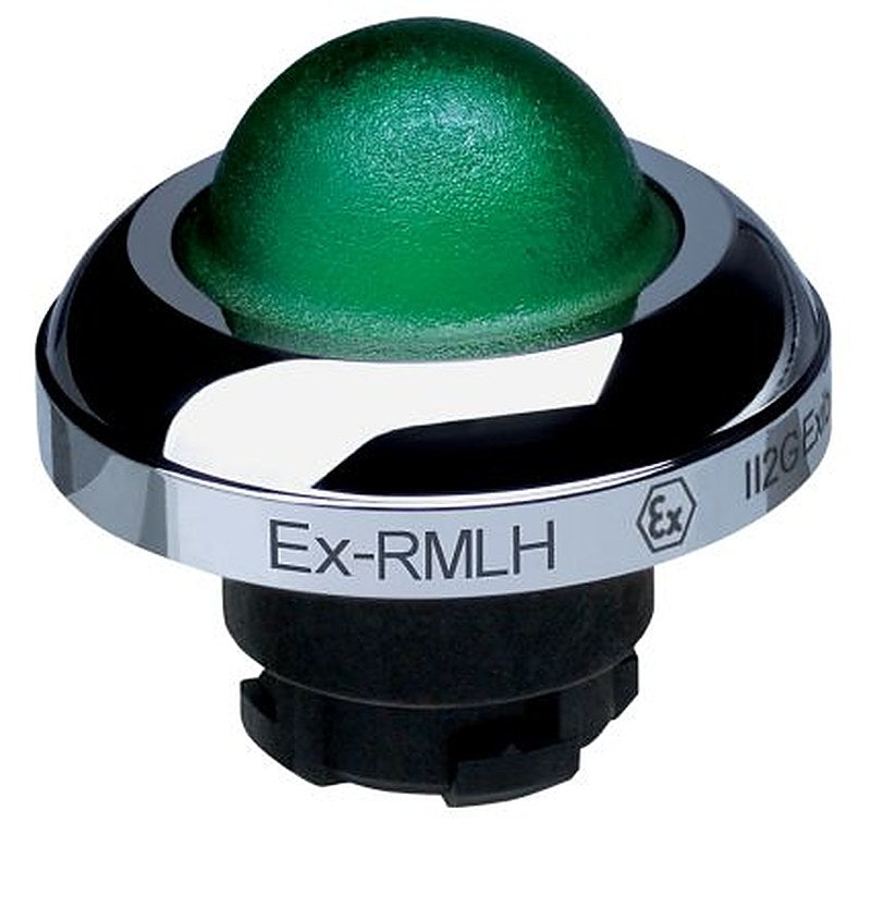 Schmersal EX-RMLH Series Green Momentary Push Button Head, 22.3 mm Cutout, IECEx
