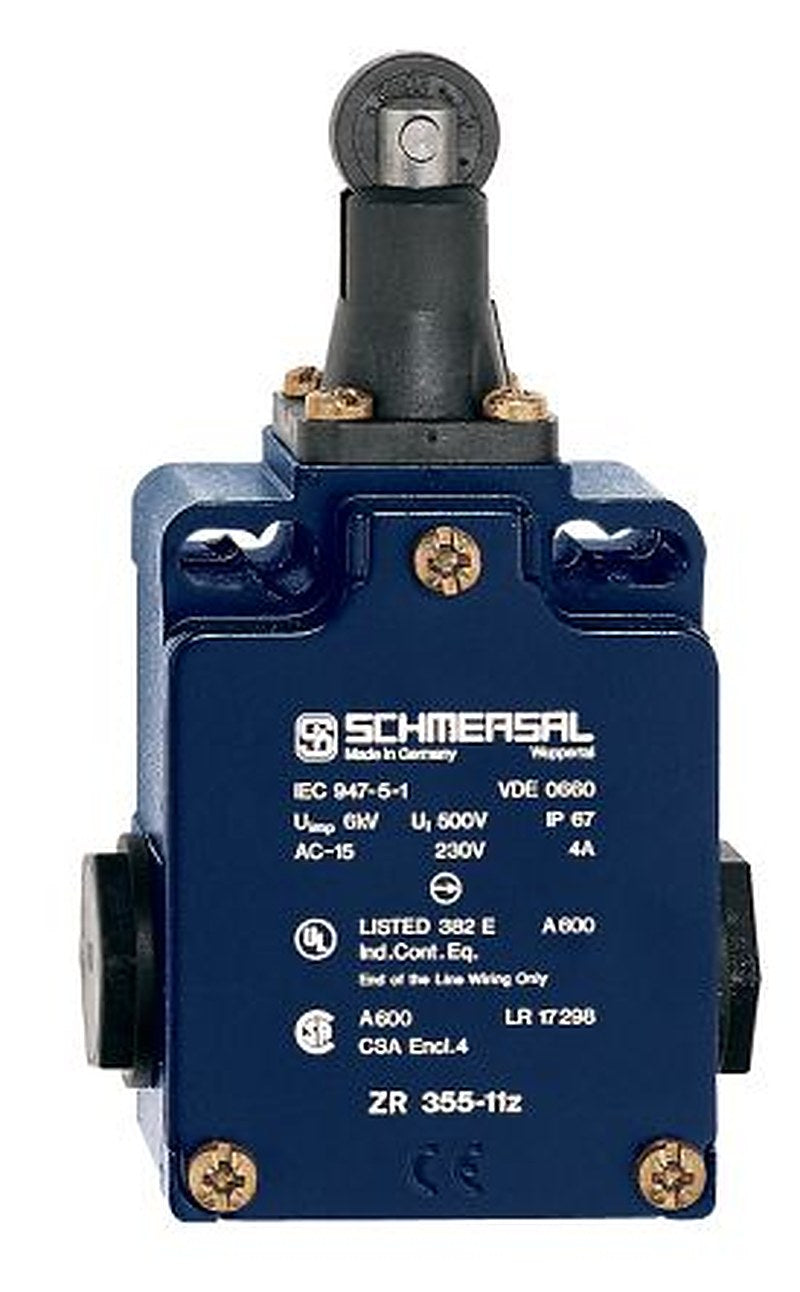 Schmersal EX-Z Series Roller Plunger Safety Interlock Switch, IP67, Die Cast Housing, 230V ac, 4A