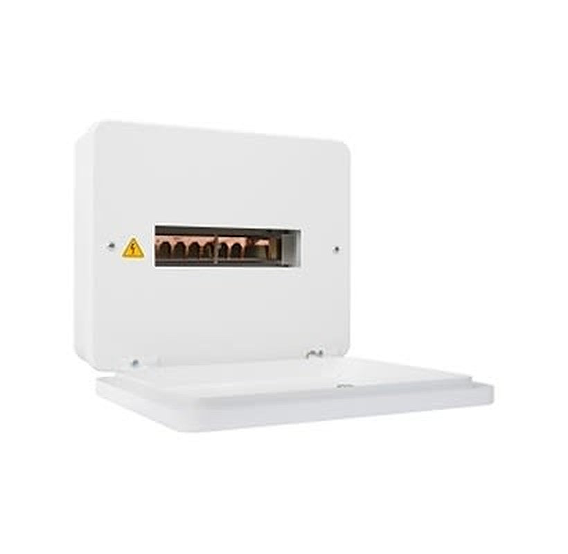 Schneider Electric 8 Metal Consumer Unit, 100A, BS EN 61439-3, IK05, REACH, IPXX, IP3X, BS 7671:Amendment 3 IPXX, IP3X