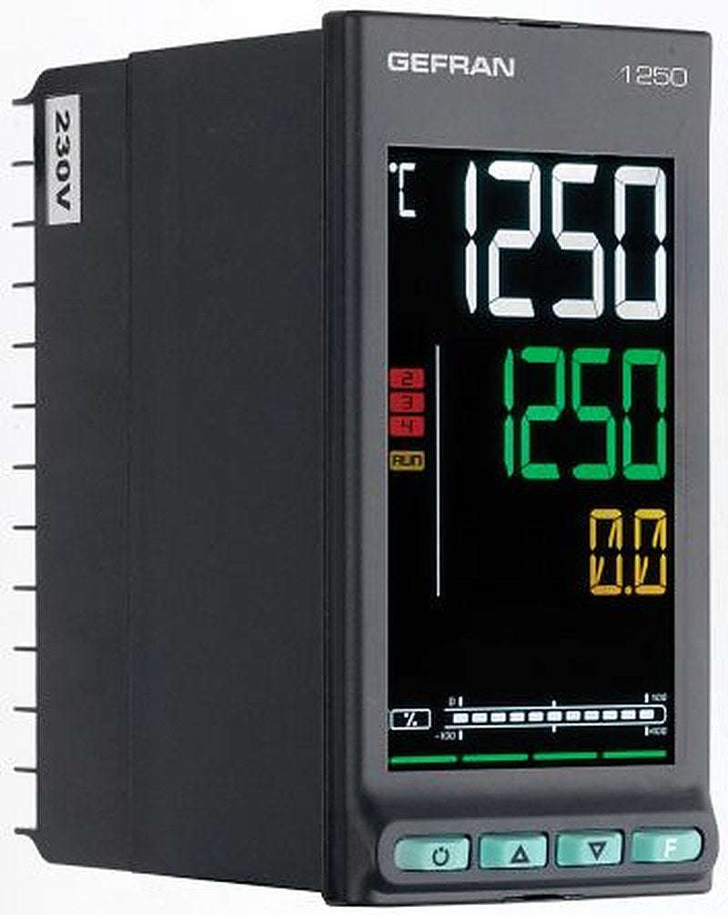 Gefran 650-1250-1350 Panel PID Temperature Controller, 3 Output Relay 240V PID Controller