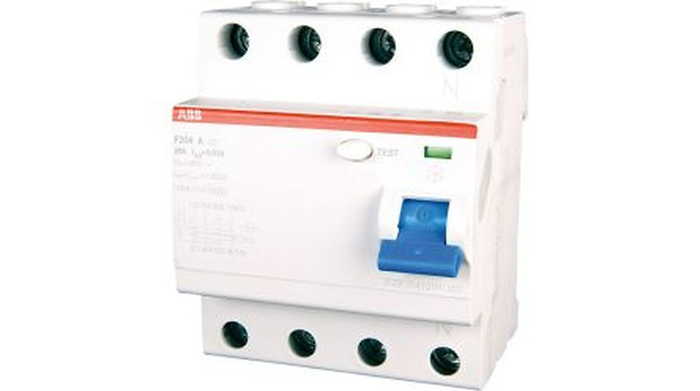 ABB F204 Series Residual Current Circuit Breaker, 40A, 4-Pole, 30 mA