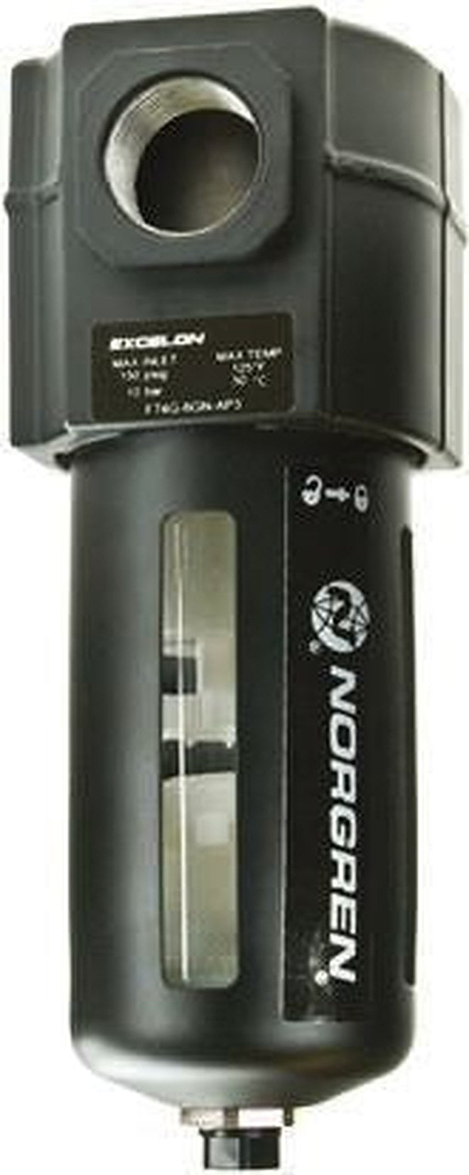 Norgren EXCELON 74 series 40 μm 3/4 in 10 bar Pneumatic Filter 83 dm³/s max with Automatic drain