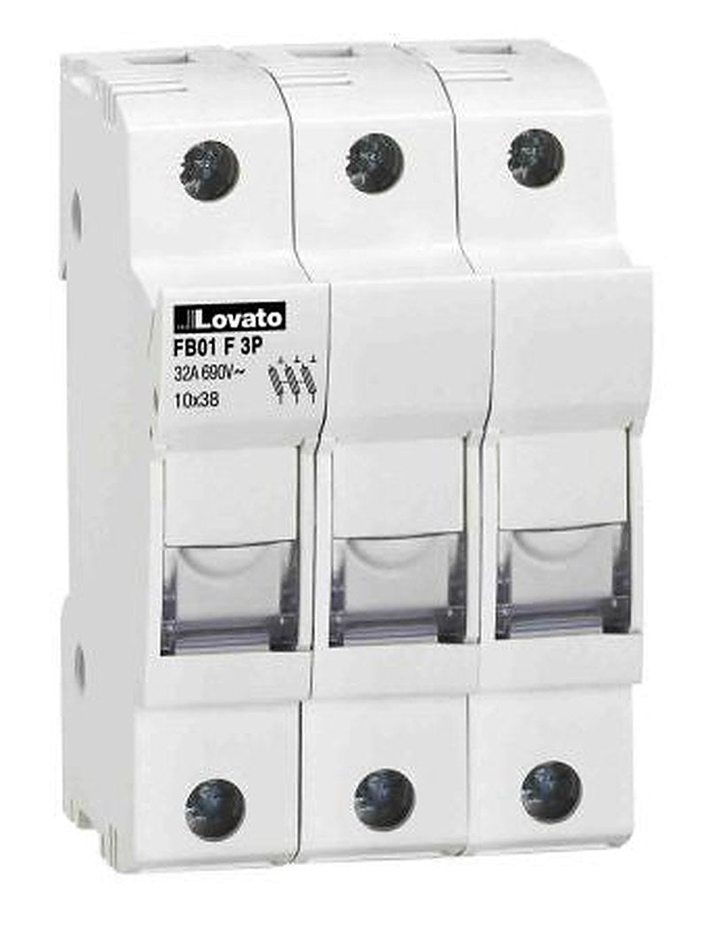 Lovato 32A Rail Mount Fuse Holder for 10 x 38 mm, 3P-Pole, 690V ac