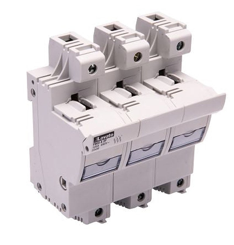 Lovato 100A Base Mount Fuse Holder, 3P-Pole for 22 x 58 mm, 690V ac