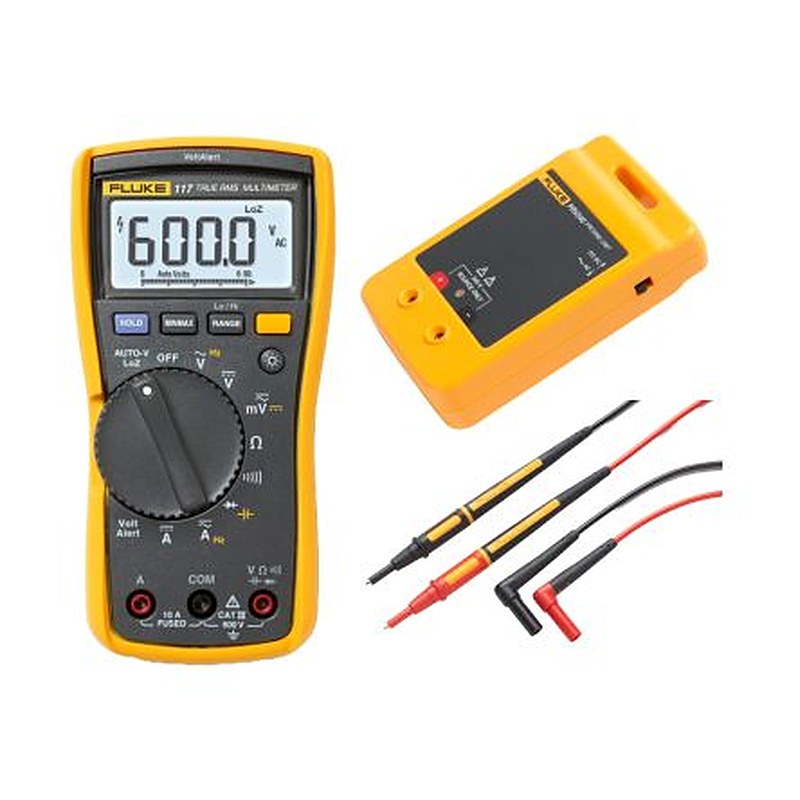 Fluke Fluke 117 Digital Digital Multimeter Kit True RMS, 10 A ac, 10 A dc, 600 V ac
