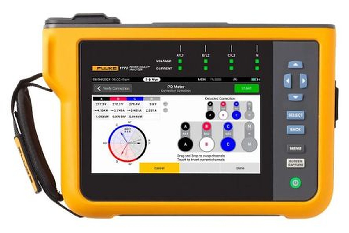 Fluke 1777/BASIC Power Quality Analyser, 3-Phase, 6000 A Max, 1000V dc