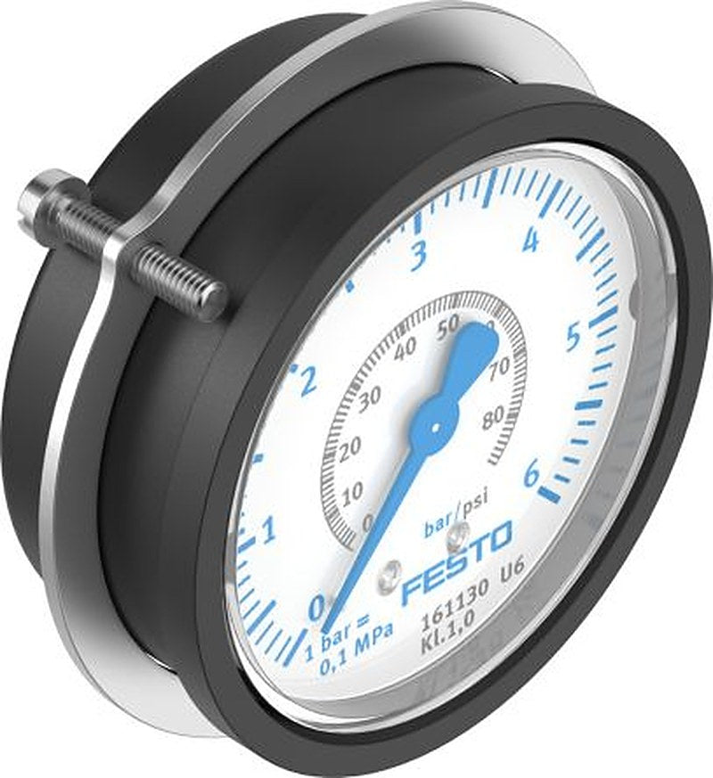 Festo G 1/4 Pneumatic Pressure Gauge, 63 mm, 6 bar