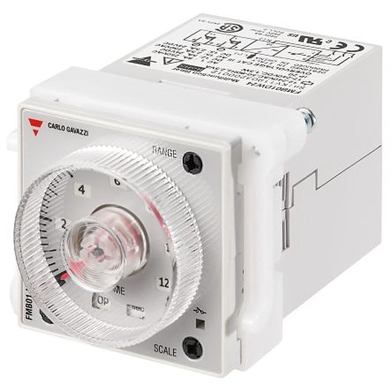 Carlo Gavazzi FMB01 Series Timer Relay, 4-Contact, 12 to 240 V dc 12V ac, 240 V ac, 0.05 s to 300 h,