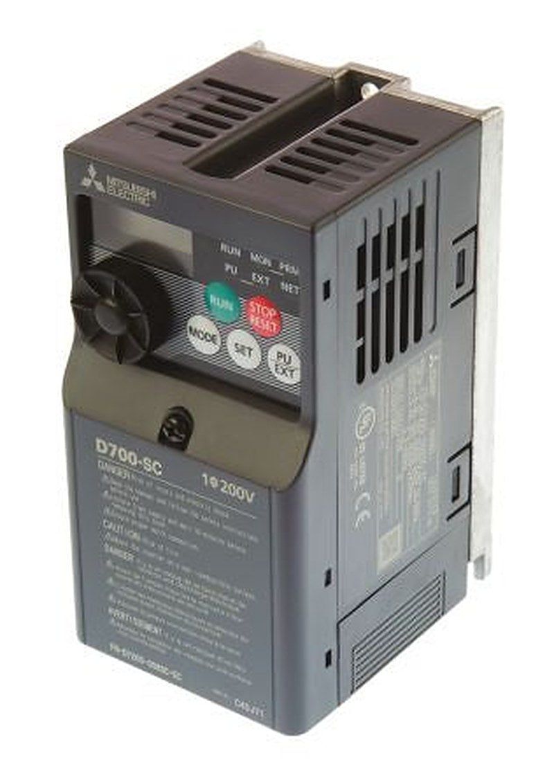 Mitsubishi Electric Inverter Drive, 0.1 kW, 1 Phase, FR-D720S Series 240V 0.8 A
