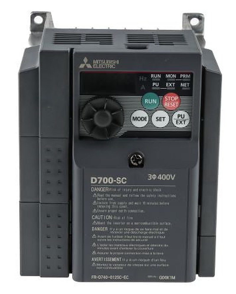 Mitsubishi Electric Inverter Drive, 0.4 kW, 3 Phase, FR-D740 Series 480V 1.2 A