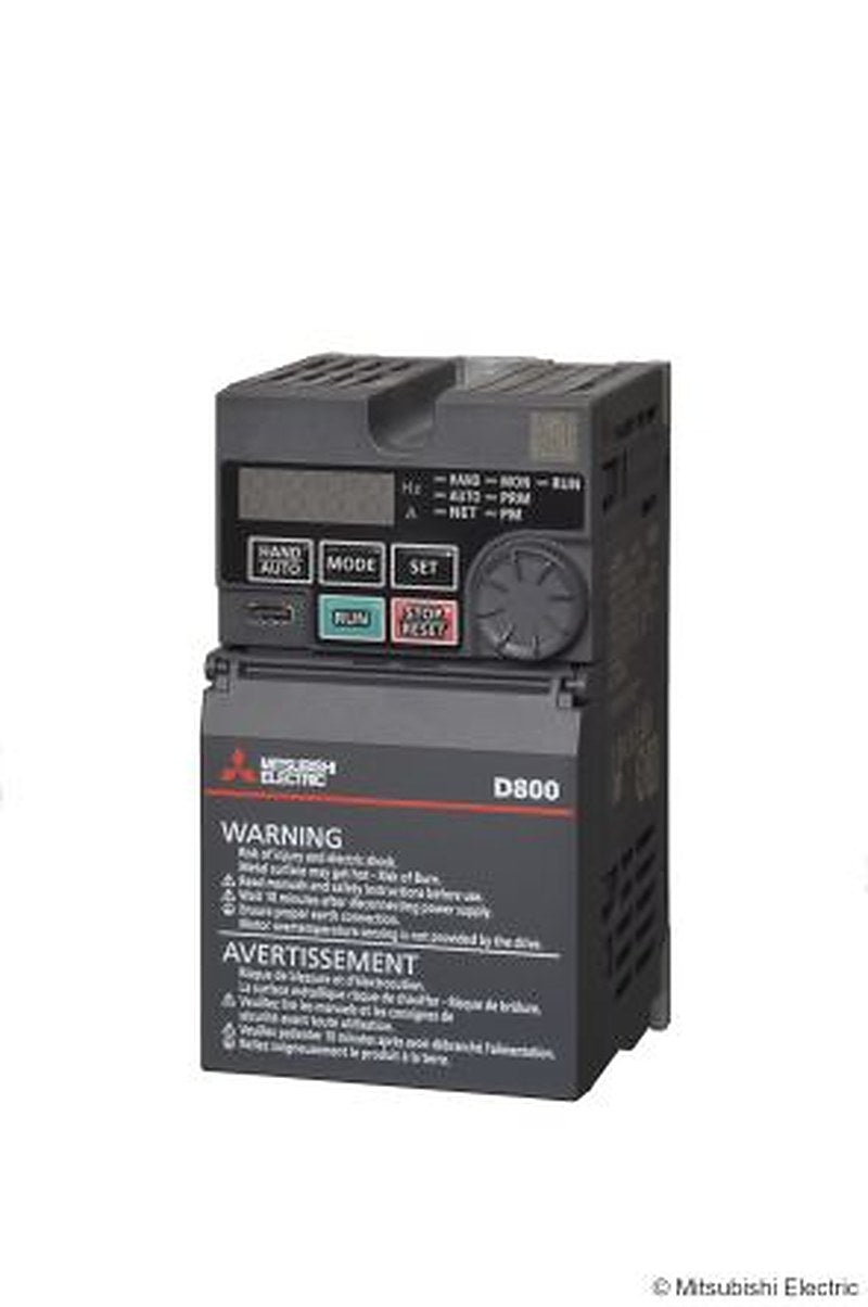 Mitsubishi Electric Inverter, 0.2 kW, 1 Phase, FR-D800 Series 240V 1.4 A