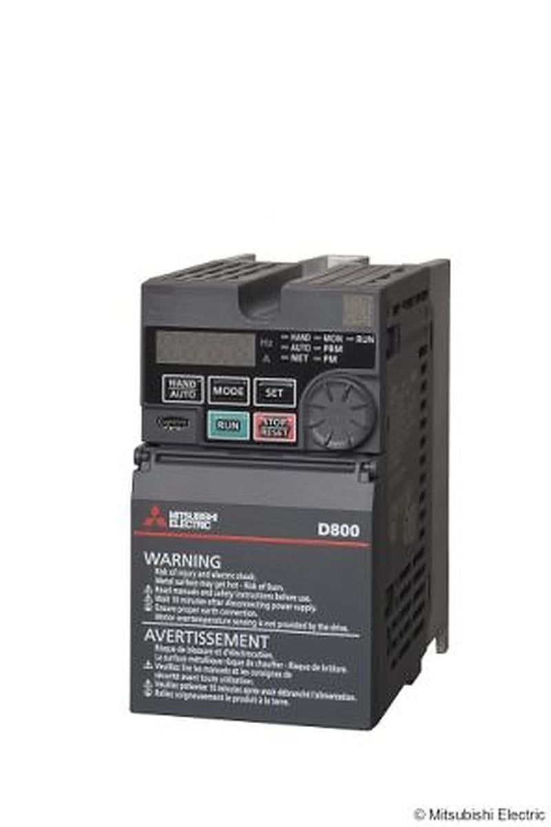 Mitsubishi Electric Inverter, 0.4 kW, 3 Phase, FR-D800 Series 240V 1.2 A