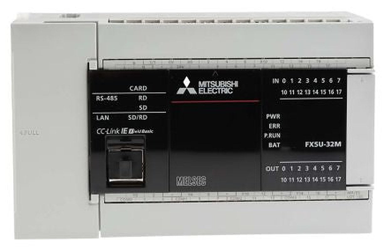Mitsubishi Electric FX5U Series PLC CPU, Relay Output, 16-Input, Sink Input