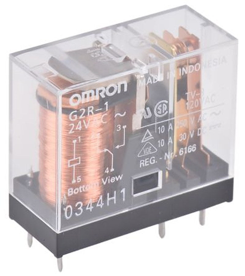 Omron PCB Power Relay, 24V ac Coil, 10A Switching Current, SPST