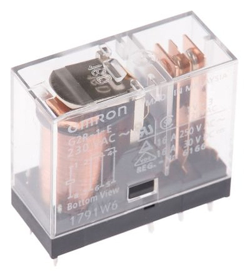 Omron PCB Power Relay, 230V ac Coil, 16A Switching Current, SPDT