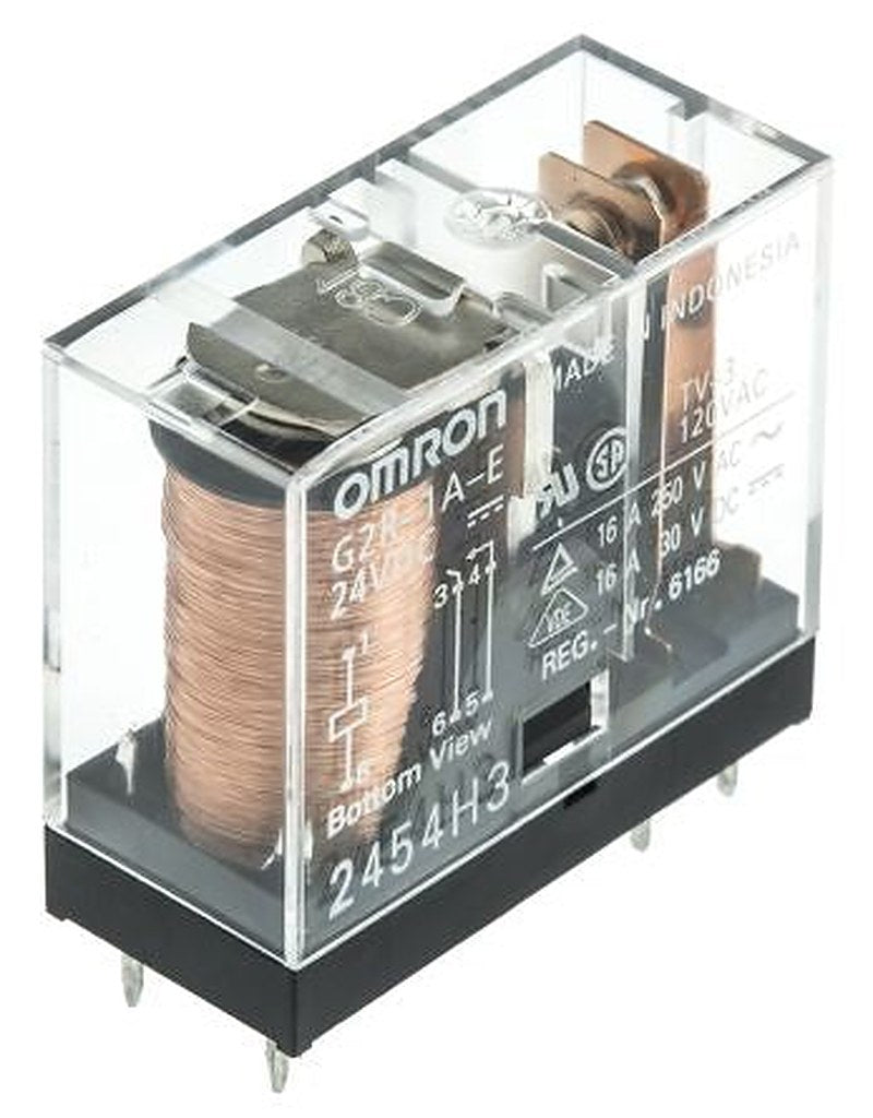 Omron PCB Power Relay, 24V dc Coil, 16A Switching Current, SPST
