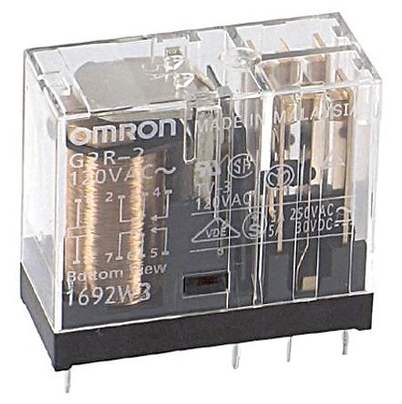 Omron PCB Power Relay, 110V ac Coil, 5A Switching Current, DPDT