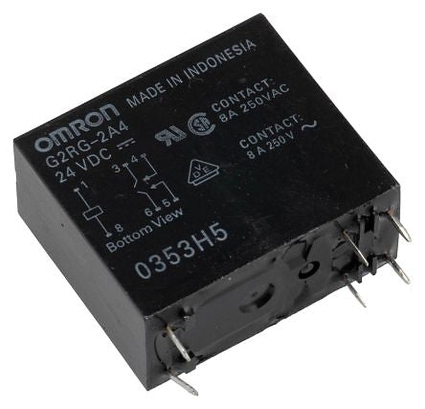 Omron PCB Power Relay, 24V dc Coil, 8A Switching Current, DPST