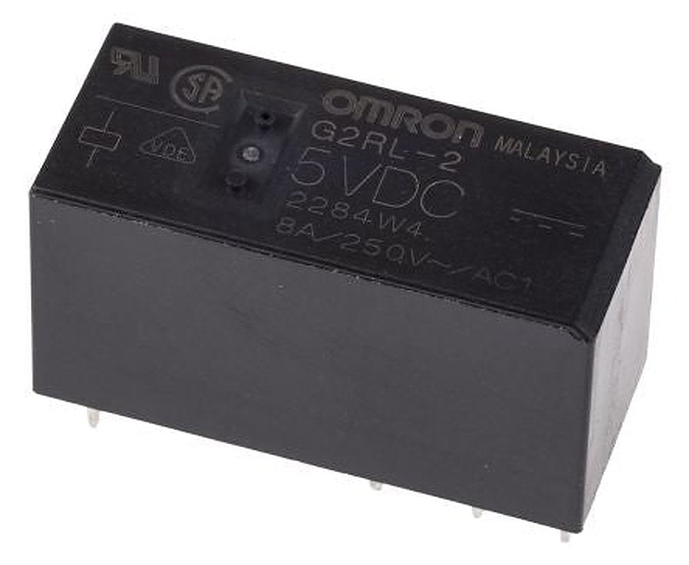 Omron PCB Power Relay, 5V dc Coil, 8A Switching Current, DPDT