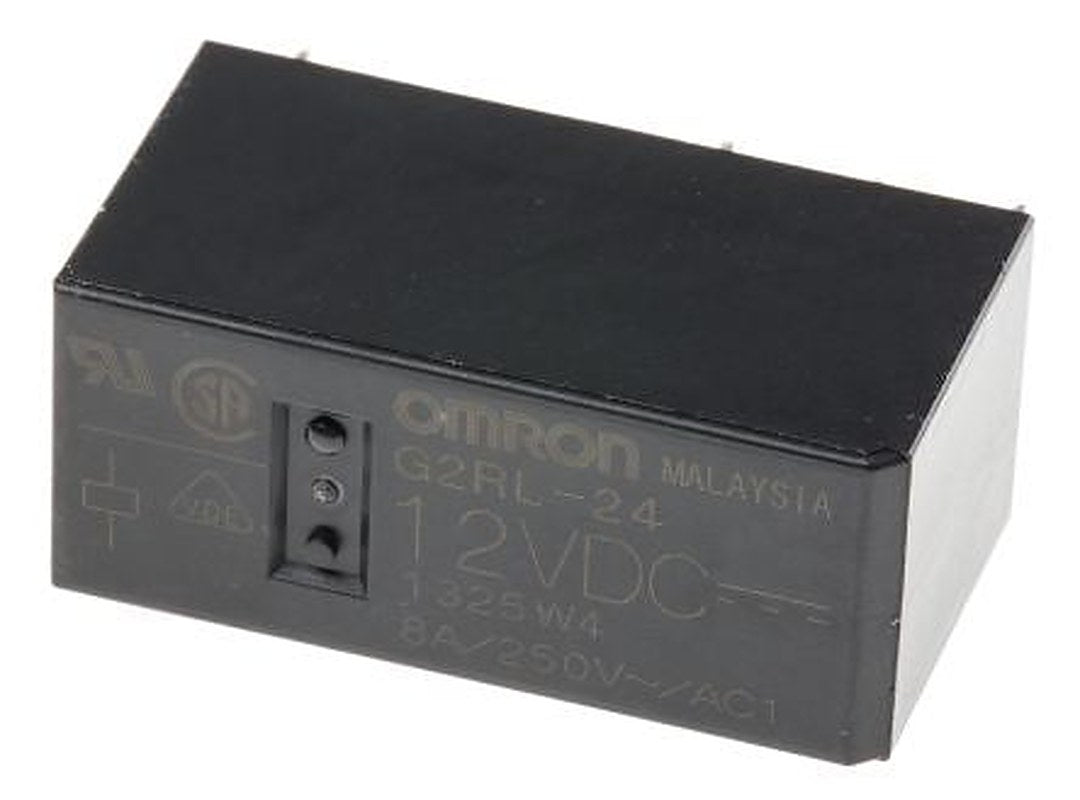 Omron PCB Power Relay, 12V dc Coil, 8A Switching Current, DPDT