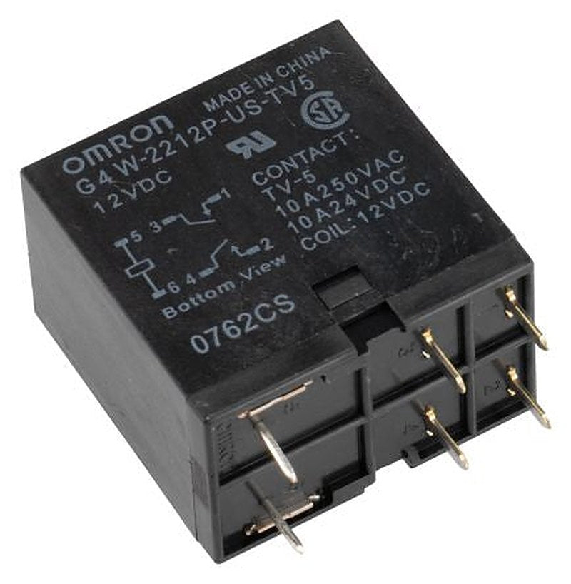 Omron PCB Power Relay, 12V dc Coil, 10A Switching Current, DPST