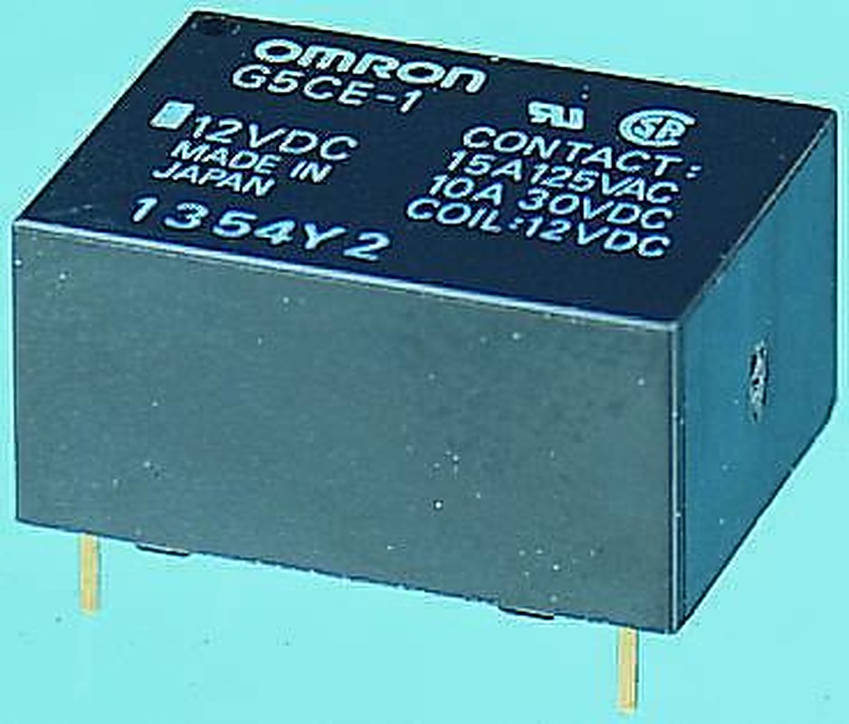 Omron PCB Power Relay, 12V dc Coil, 15A Switching Current, SPST