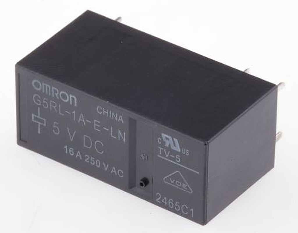 Omron PCB Power Relay, 5V dc Coil, 16A Switching Current, SPST