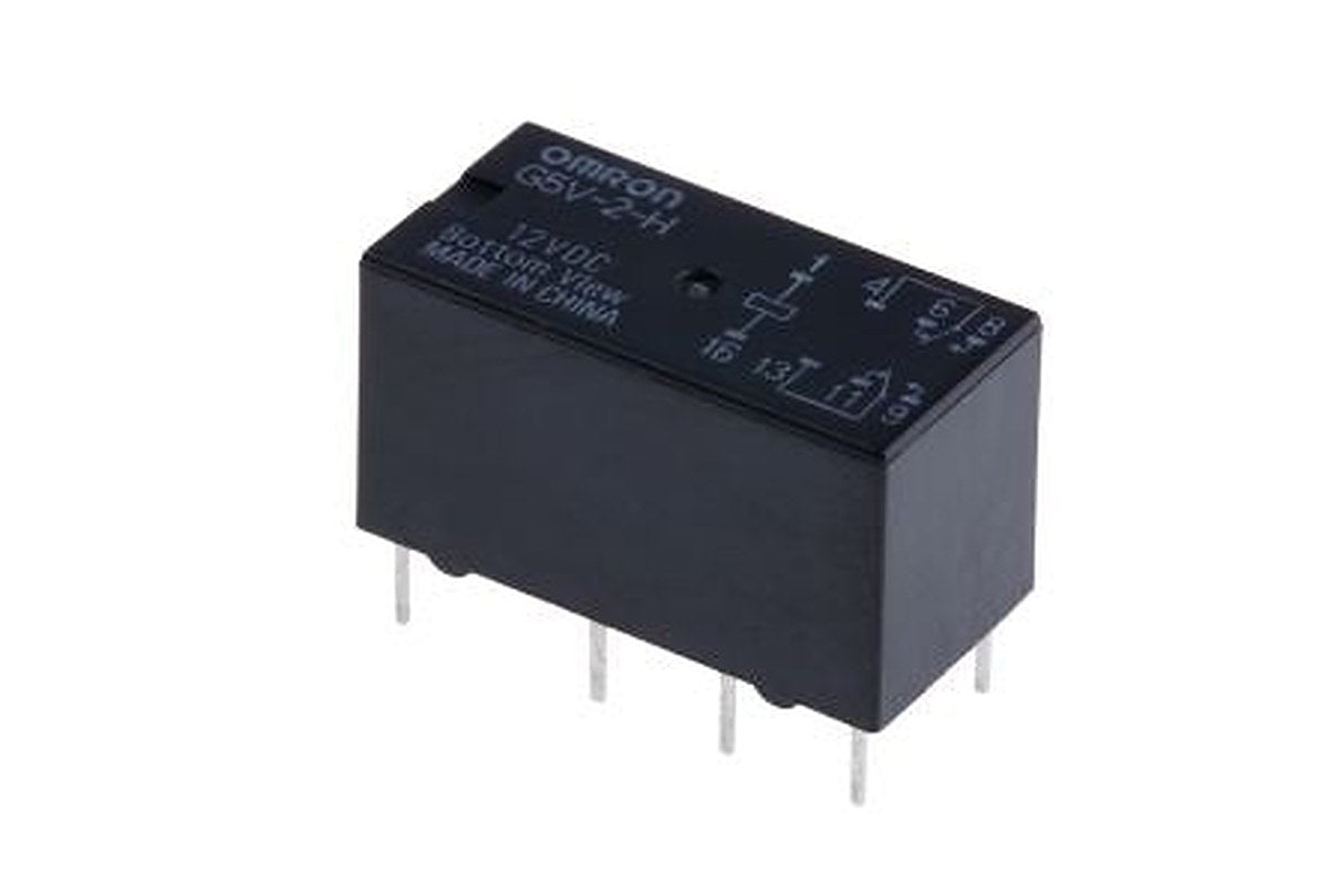 Omron PCB Signal Relay, 12V dc Coil, 1A, DPDT