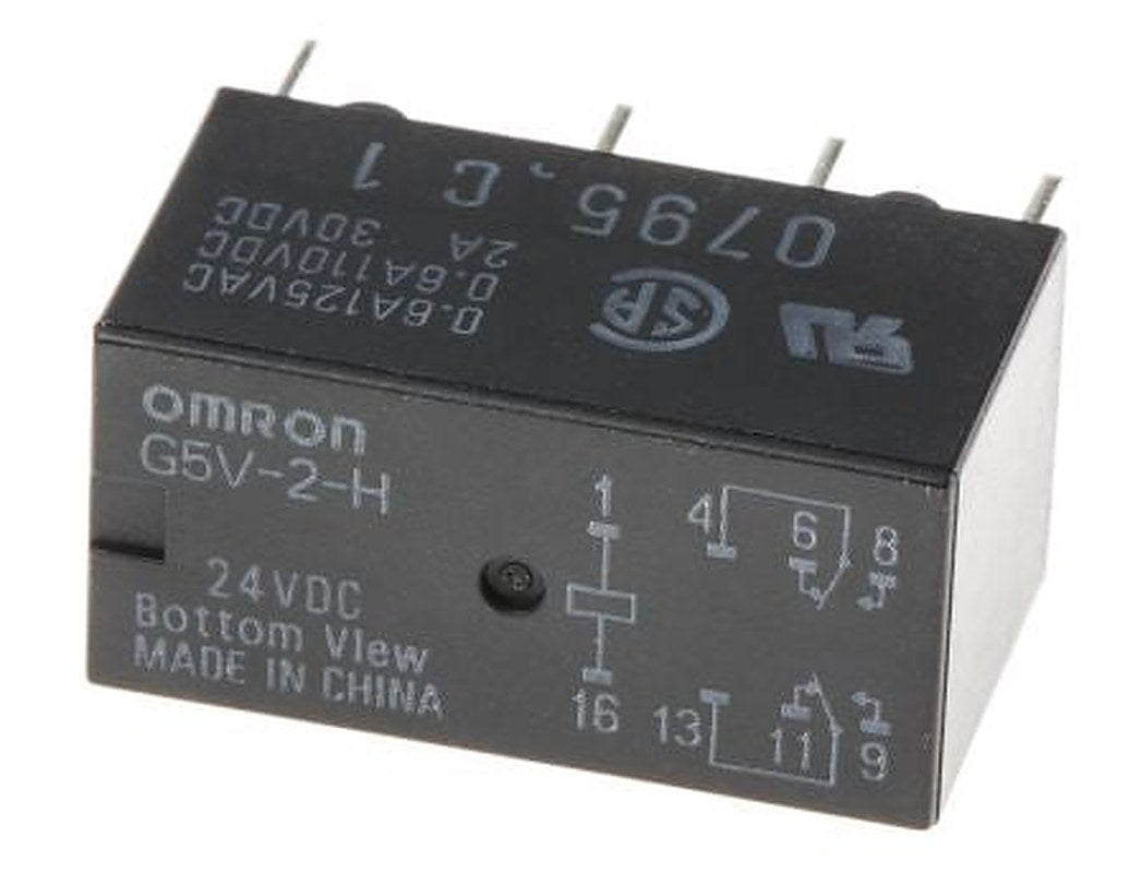 Omron PCB Signal Relay, 24V dc Coil, 1A, DPDT