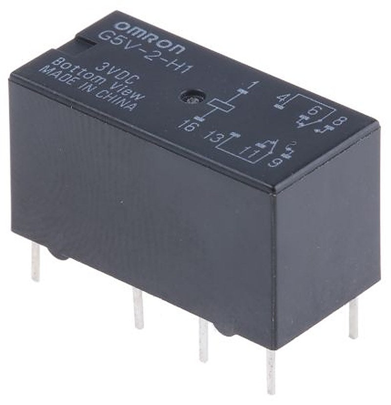Omron PCB Signal Relay, 3V dc Coil, 1A, DPDT