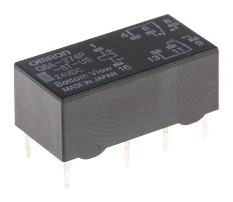 Omron PCB Signal Relay, 24V dc Coil, 2A, DPDT