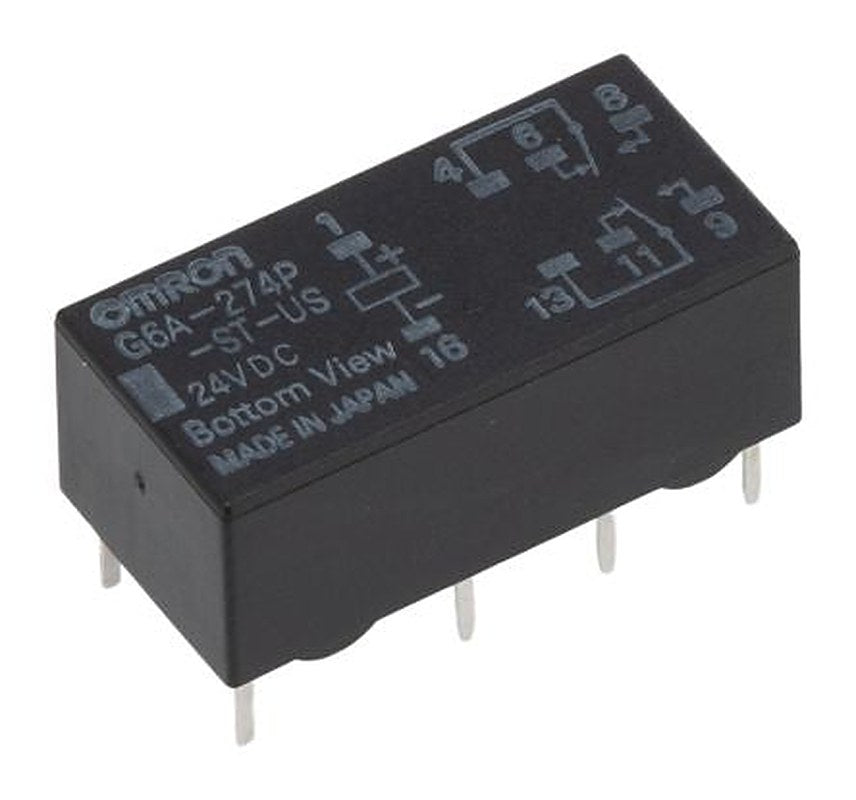 Omron PCB Signal Relay, 24V dc Coil, 2A, DPDT