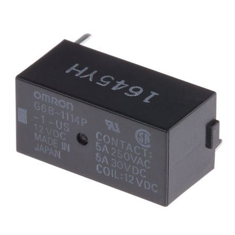 Omron PCB Power Relay, 12V dc Coil, 5A Switching Current, SPST