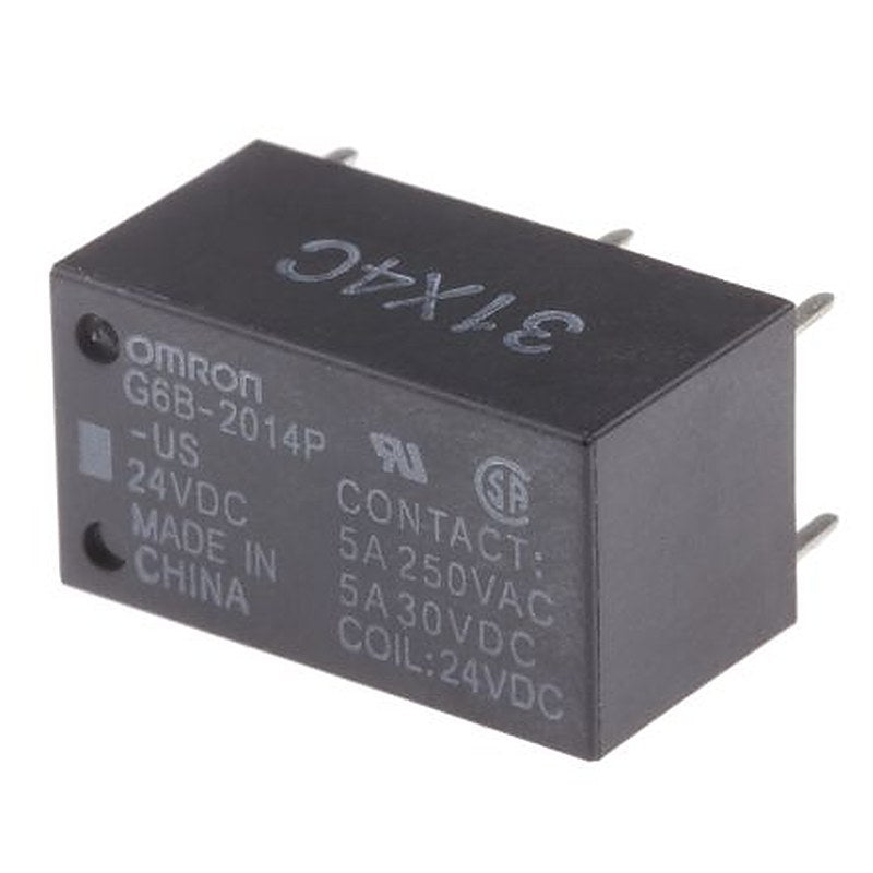 Omron PCB Power Relay, 24V dc Coil, 5A Switching Current, DPST