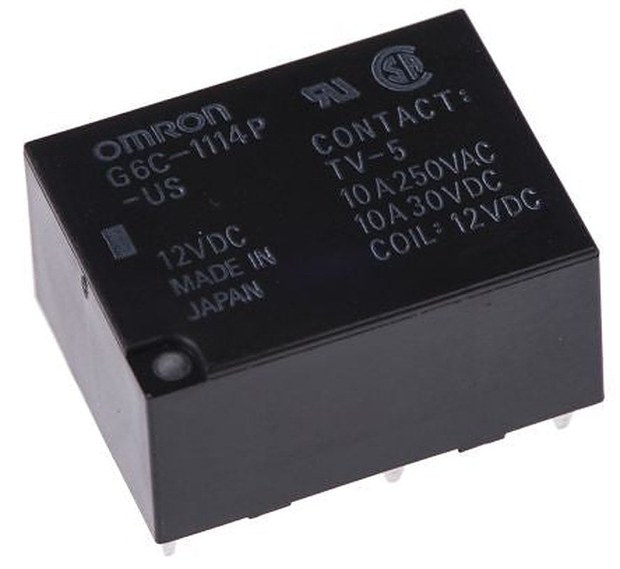 Omron PCB Power Relay, 12V dc Coil, 10A Switching Current, SPST
