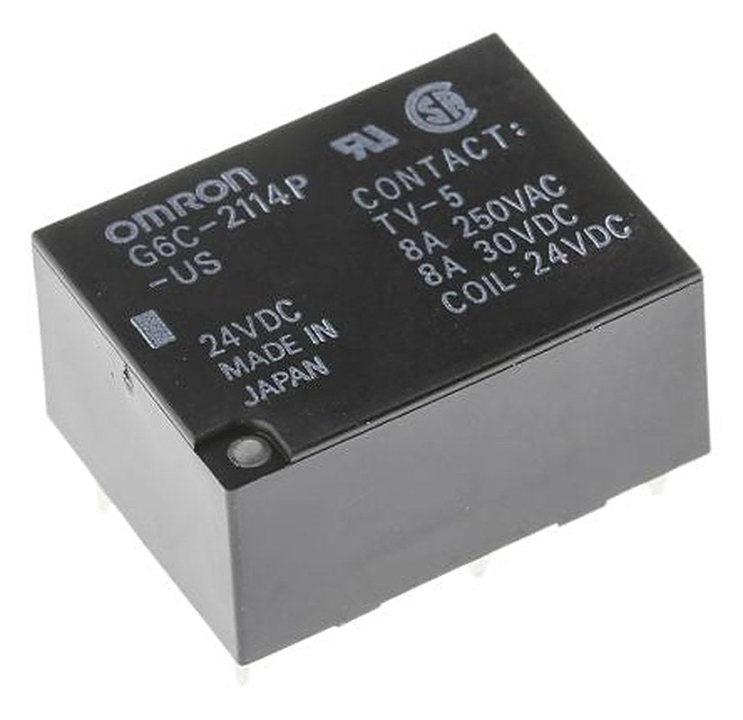 Omron PCB Power Relay, 24V dc Coil, 8A Switching Current, DPST