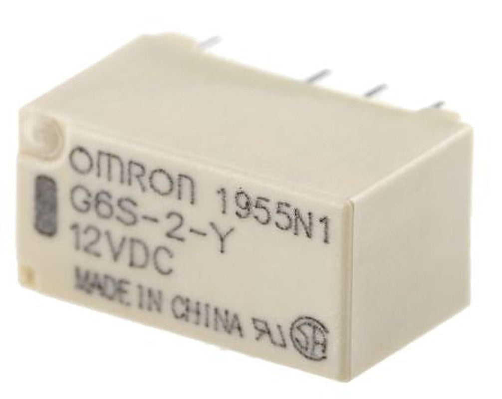 Omron PCB Signal Relay, 12V dc Coil, 2A, DPDT