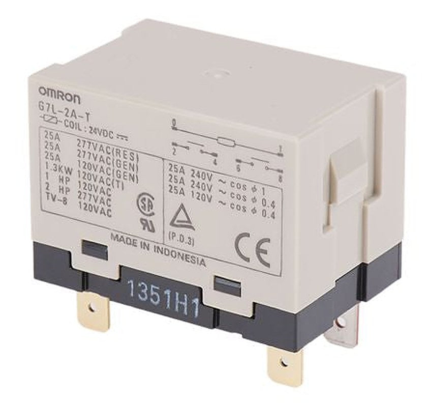 Omron Panel Power Relay, 24V dc Coil, 25A Switching Current, DPST
